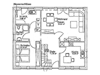 Grundriss Erdgeschoss Ansicht - Ferienhaus »Marie«  in Greetsiel - Aalring 52 - Objekt ID 16050