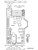 Grundriss Erdgeschoss Ansicht - Ferienhaus »Liekedeeler« in Greetsiel - Klaus-Störtebeker-Weg 47 b - Objekt ID 16247