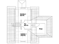 Grundriss Dachgeschoss Ansicht - Ferienhaus »Dat olle Huuske«  in Greetsiel - Greetsieler Nacken 8 - Objekt ID 15954