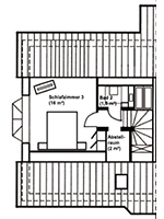 Grundriss Dachgeschoss Ansicht - Ferienwohnung »De Moehlenkieker«  in Greetsiel - Edzard-Cirksena-Str. 35 | FeWo 2 - Objekt ID 16002