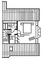 Grundriss Dachgeschoss Ansicht - Ferienwohnung »De Moehlenkieker«  in Greetsiel - Edzard-Cirksena-Str. 35 | FeWo 4 - Objekt ID 16004