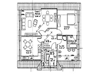 Grundriss Obergeschoss Ansicht - Ferienwohnung »Alexandra«  in Greetsiel - Kleinbahnstr. 45 - Objekt ID 15163