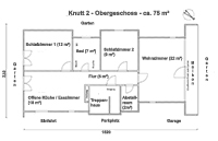 Grundriss Obergeschoss Ansicht - Ferienwohnung »Knutt 2«  in Greetsiel - Schollenweg 15 - Objekt ID 16197