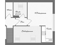 Grundriss Obergeschoss Ansicht - Ferienwohnung »Deichelfe« in Greetsiel - Ant Hellinghus 21 - Objekt ID 16216