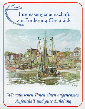 Ortsplan Greetsiel Vorderseite - Aquarell Reinhold Liebe